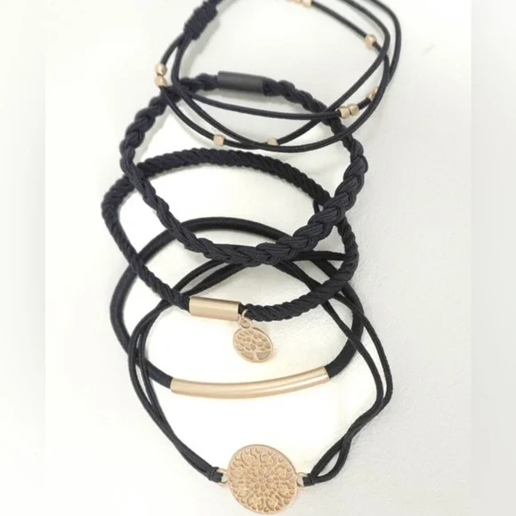 Bracelet/Hair Tie Set, 5 piece NEW - Picture 6 of 6